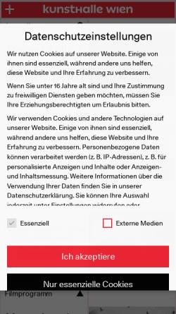 Vorschau der mobilen Webseite kunsthallewien.at, Kunsthalle Wien