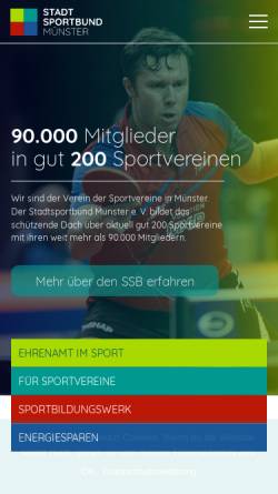 Vorschau der mobilen Webseite www.stadtsportbund-ms.de, Stadtsportbund Münster e.V.