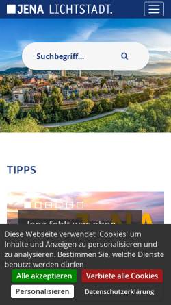 Vorschau der mobilen Webseite www.jena.de, Volkshochschule Jena