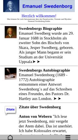 Vorschau der mobilen Webseite www.swedenborg.at, Swedenborg-Zentrum Berlin