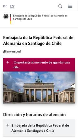 Vorschau der mobilen Webseite santiago.diplo.de, Deutsche Botschaft Santiago