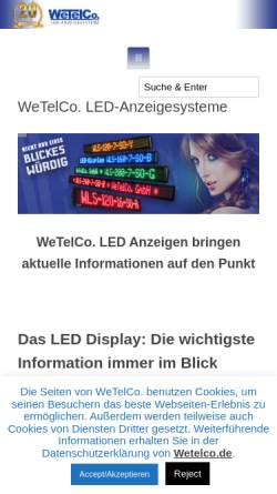 Vorschau der mobilen Webseite www.wetelco.de, WeTelCo. GmbH