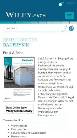 Vorschau der mobilen Webseite www.wiley-vch.de, Bauphysik