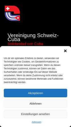 Vorschau der mobilen Webseite www.cuba-si.ch, Cuba Si - Vereinigung Schweiz-Cuba / Asociacón Suiza-Cuba