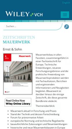 Vorschau der mobilen Webseite www.wiley-vch.de, Das Mauerwerk