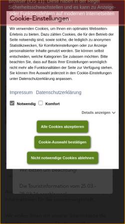 Vorschau der mobilen Webseite www.schleusingen.de, Stadt Schleusingen