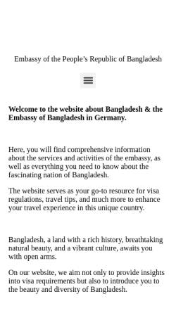 Vorschau der mobilen Webseite www.bangladeshembassy.de, Bangladesch