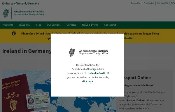 Vorschau von www.embassyofireland.de, Irland