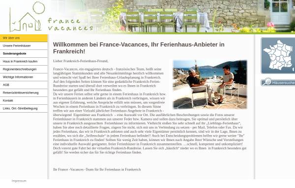 Vorschau von www.france-vacances.de, France Vacances & Vins GmbH