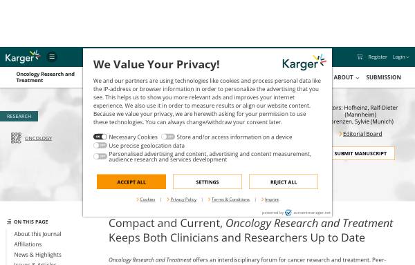 Vorschau von www.karger.com, Onkologie