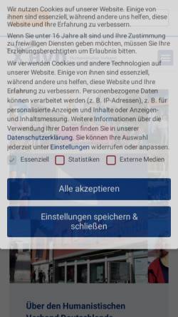 Vorschau der mobilen Webseite www.humanismus.de, HVD – Humanistischer Verband Deutschlands