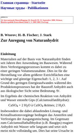 Vorschau der mobilen Webseite wtorov.narod.ru, Zur Anregung von Naturanhydrit