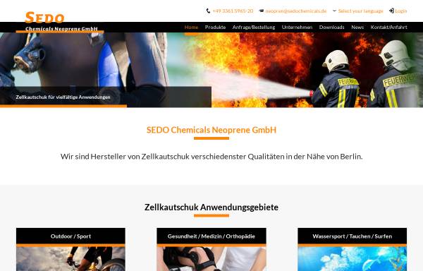 Vorschau von www.sedochemicals.de, Sedo Chemicals Neopren GmbH