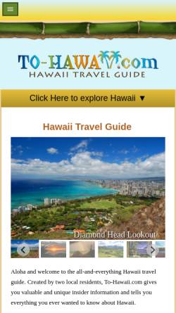 Vorschau der mobilen Webseite www.to-hawaii.com, To Hawaii