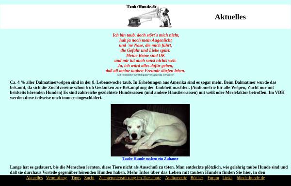 Vorschau von www.taubehunde.de, Taube Hunde