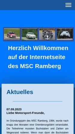 Vorschau der mobilen Webseite www.mscramberg.de, MSC Ramberg
