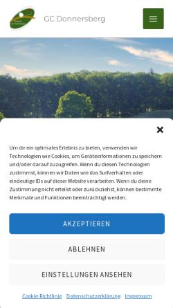 Vorschau der mobilen Webseite www.gcdonnersberg.de, Golfclub am Donnersberg e. V.