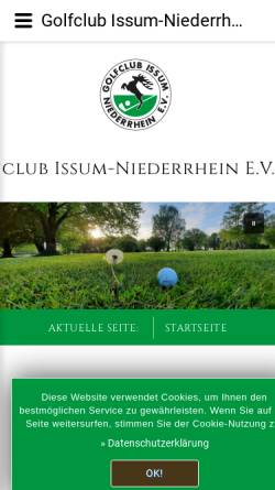 Vorschau der mobilen Webseite www.golfclub-issum.de, Golfclub Issum Niederrhein e.V.