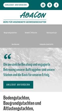 Vorschau der mobilen Webseite abacon-berlin.de, Abacon-Büro für angewandte Geowissenschaften - Inh. Kerstin Große
