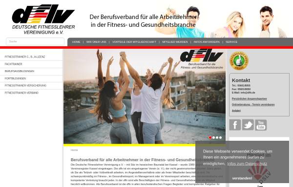 Vorschau von www.dflv.de, Deutsche Fitnesslehrer Vereinigung e.V.