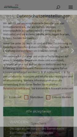 Vorschau der mobilen Webseite bad-freienwalde.de, Stadt Bad Freienwalde