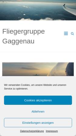 Vorschau der mobilen Webseite www.fliegergruppe-gaggenau.de, Fliegergruppe Gaggenau e. V.