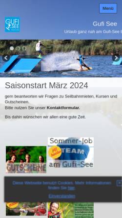 Vorschau der mobilen Webseite www.wasserski-gundelfingen.de, Wasserski- und Wakeboardseilbahn