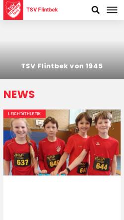 Vorschau der mobilen Webseite tsv-flintbek.de, Turn- und Sportverein Flintbek von 1945 e.V.