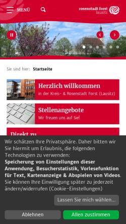 Vorschau der mobilen Webseite www.forst-lausitz.de, Forst (Lausitz)