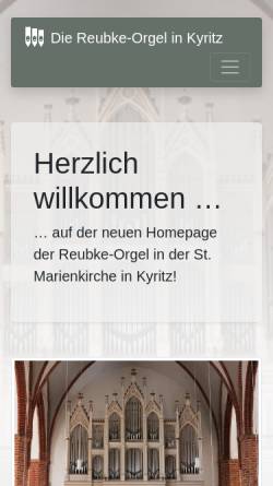 Vorschau der mobilen Webseite reubke-orgel.de, Reubke-Orgel, Kyritz