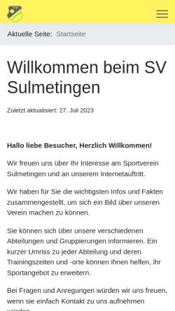 Vorschau der mobilen Webseite www.sv-sulmetingen.de, SV Sulmetingen Tischtennisabteilung