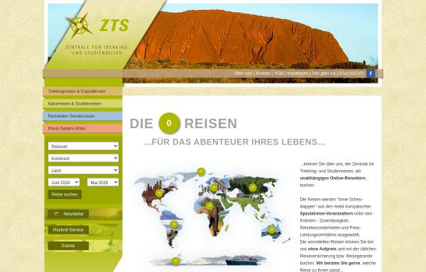 Vorschau von www.studienreisen.ch, Zentrale für Trekking- und Studienreisen