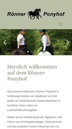 Vorschau der mobilen Webseite roenner-ponyhof.de, Roenner-Ponyhof