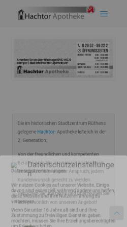 Vorschau der mobilen Webseite hachtor-apotheke.de, Hachtor-Apotheke