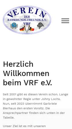 Vorschau der mobilen Webseite www.vrfev.de, Verein der Rassehunde-Freunde e.V.