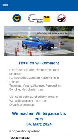 Vorschau der mobilen Webseite www.kaiserkuhle.de, Verkehrsübungsanlage Kaiserkuhle