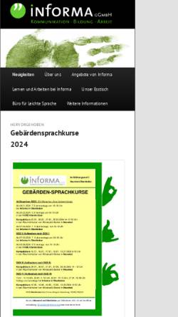 Vorschau der mobilen Webseite www.informa.org, InForma Zentrum für Hörgeschädigte gGmbH