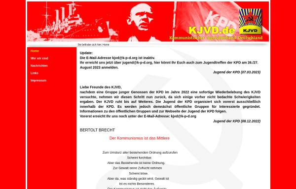 Vorschau von www.kjvd.de, Kommunistischer Jugendverband Deutschlands (KJVD)