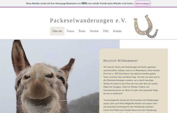 Vorschau von www.packeselwanderungen.de, Packeselwanderungen e.V.i.G.