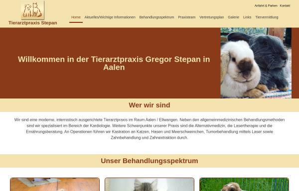 Vorschau von www.tierarzt-stepan.de, Tierärztliche Gemeinschaftspraxis Andrea Stepan, Gregor Stepan