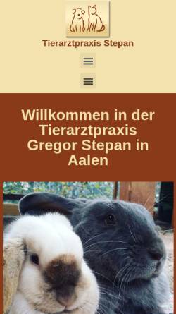 Vorschau der mobilen Webseite www.tierarzt-stepan.de, Tierärztliche Gemeinschaftspraxis Andrea Stepan, Gregor Stepan