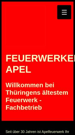 Vorschau der mobilen Webseite www.apelfeuerwerk.de, Apelfeuerwerk Rainer Apel