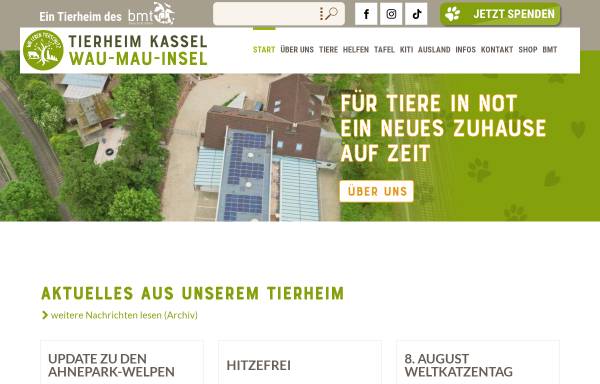 Vorschau von www.wau-mau-insel.de, Tierheim Wau-Mau-Insel Kassel