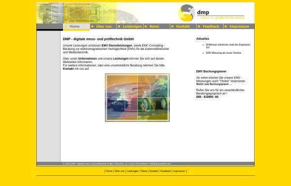 Vorschau von www.dmp-gmbh.com, DMP Digitale Mess- und Prüftechnik GmbH