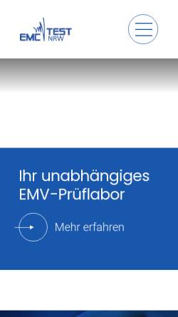 Vorschau der mobilen Webseite www.emc-test.de, EMC Test NRW GmbH