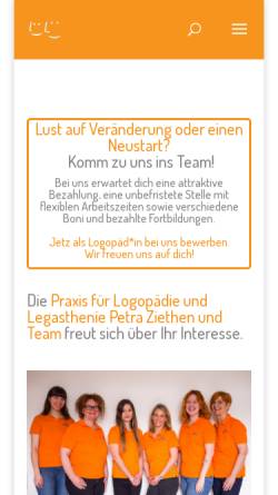Vorschau der mobilen Webseite www.logopaedie-ziethen.de, Praxis für Logopädie und Legasthenie