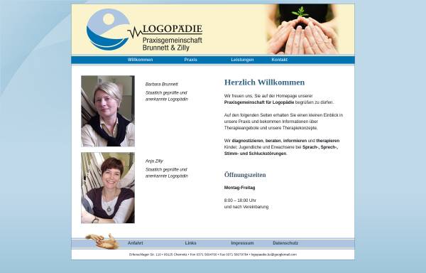 Vorschau von www.logopädie-chemnitz.de, Logopädie Praxisgemeinschaft Brunnett und Zilly