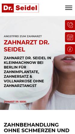 Vorschau der mobilen Webseite www.zahnarzt-drseidel.de, Zahnarztpraxis für Oralchirurgie Dr. Frank Seidel