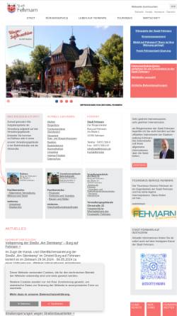 Vorschau der mobilen Webseite www.stadtfehmarn.de, Stadt Fehmarn