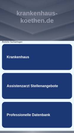 Vorschau der mobilen Webseite www.krankenhaus-koethen.de, Kreiskrankenhaus Köthen